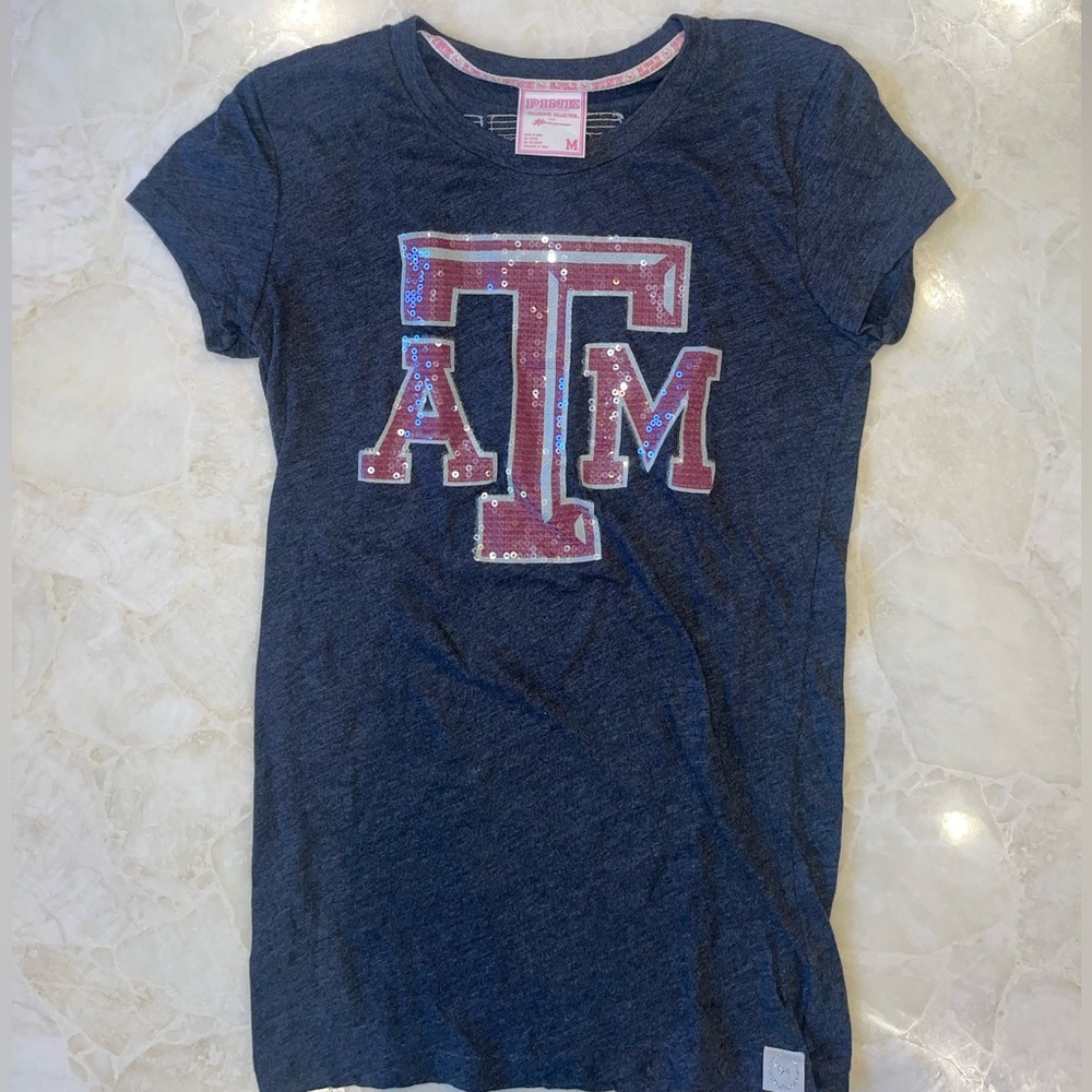 Victoria’s Secret PINK Texas A&M Sequin Tee – Size M
